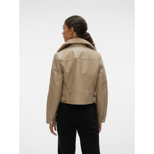 VERO-MODA_Autumnwinter_4287880_10250405_3 ΓΥΝΑΙΚΕΙΟ ΔΕΡΜΑΤΙΝΟ ΜΠΟΥΦΑΝ  ΜΠΕΖ  VERO MODA SHORT COATED JACKET 10250405 - Image 3