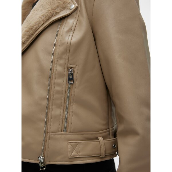 VERO-MODA_Autumnwinter_4287880_10250405_6 ΓΥΝΑΙΚΕΙΟ ΔΕΡΜΑΤΙΝΟ ΜΠΟΥΦΑΝ  ΜΠΕΖ  VERO MODA SHORT COATED JACKET 10250405 - Image 6