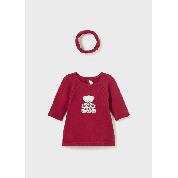 phorema-plekt-kai-kordela-better-cotton-neogenneto-kerasi-XL-4 Παιδικό Φόρεμα Πλεχτό με Στέκα Mayoral Κόκκινο 13-02842-011 - Image 1