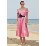 Φόρεμα σατινέ με ζώνη Ροζ 08.38181-p Desiree