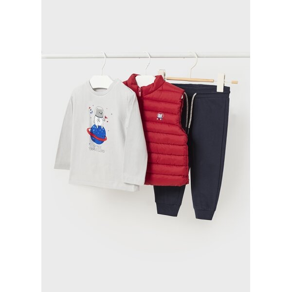 13-02695-084-L-4 ΠΑΙΔΙΚΟ ΣΕΤ ΦΟΡΜΑ ΜΕ ΓΙΛΕΚΟ ΚΟΚΚΙΝΟ MAYORAL 13-02695-084 - Image 1