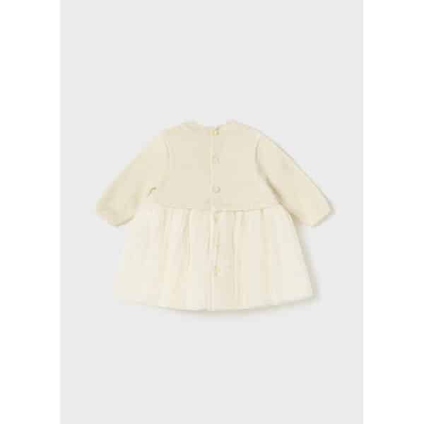 Παιδικό Φόρεμα Πλεχτό με Τούλι Εκρού Mayoral 13-02858-047 - Image 3