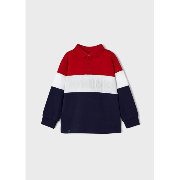 13-04104-049-L-4 ΠΑΙΔΙΚΗ ΜΠΛΟΥΖΑ ΠΟΛΟ COLOR BLOCK ΚΟΚΚΙΝΟ MAYORAL 13-04104-049 - Image 1