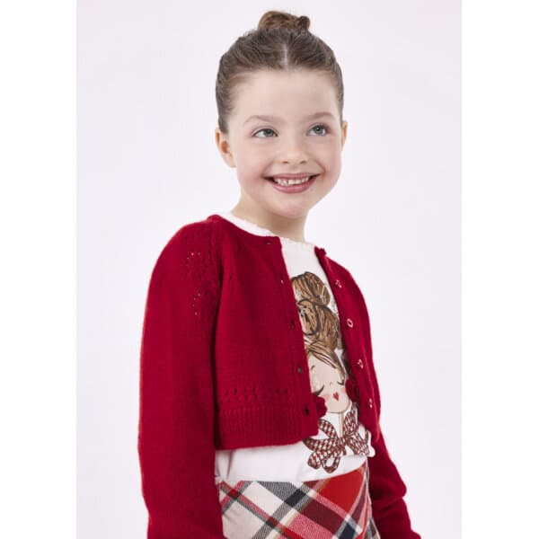 13-04310-064-L-1 ΠΑΙΔΙΚΗ ΖΑΚΕΤΑ ΠΛΕΚΤΗ ΚΟΚΚΙΝΗ MAYORAL 13-04310-064 - Image 1