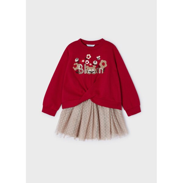 13-04936-037-XL-4 ΠΑΙΔΙΚΟ ΣΕΤ ΦΟΥΣΤΑ ΜΕ ΤΟΥΛΙ ΚΟΚΚΙΝΟ MAYORAL 13-04936-037 - Image 1