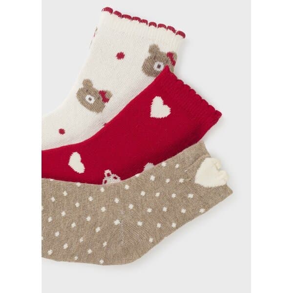 ΠΑΙΔΙΚΟ ΣΕΤ 3 ΚΑΛΤΣΑΚΙΑ ΚΟΚΚΙΝΟ MAYORAL 13-10526-092 - Image 2