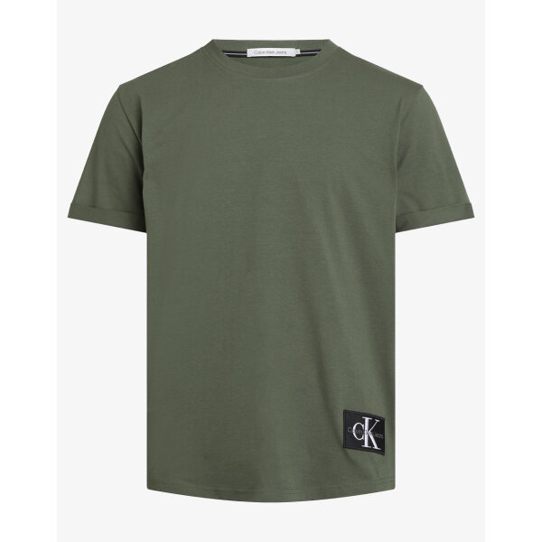 3720ACALV3400189_DarkOliveGreen_1 Ανδρική Μπλούζα CALVIN CLEIN J30J323482 BADGE TURN SLEEVE Λαδί - Image 1