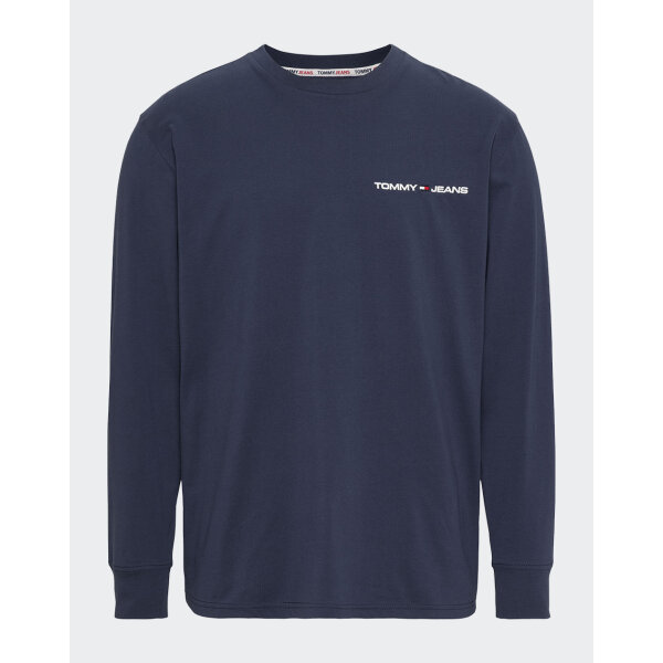 3720ATJEA3400012_NavyBlue_1 Ανδρική Μπλούζα TOMMY JEANS DM0DM16879 CLSC LINEAR CHEST L/S Μπλε - Image 1