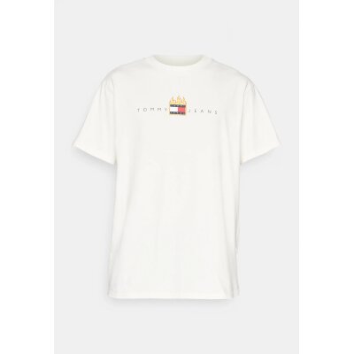 Ανδρική Μπλούζα TOMMY JEANS DM0DM17738 RLX LINEAR FIRE FLAG Εκρού