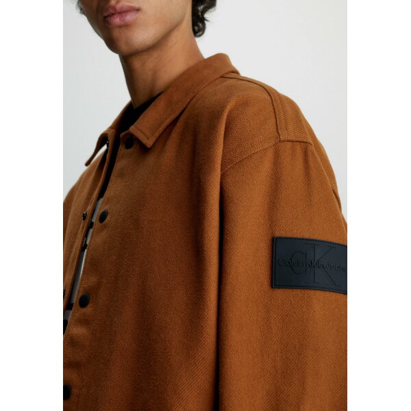 Ανδρικό Πουκάμισο CALVIN CLEIN J30J323971 PREMIUM OVERSHIRT Καφέ - Image 2