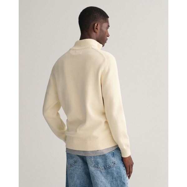 Ανδρικ GANT CASUAL COTTON ZIP CARDIGAN εκρού - Image 2