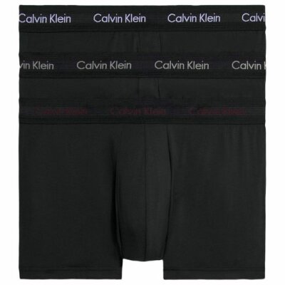 Ανδρικά εσώρουχα CALVIN KLEIN U2664G 3PK LOW RISE TRUNK Μαύρο
