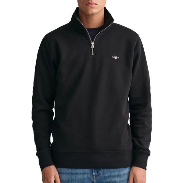 Gant-Shield-Half-Zip-Sweater-Heren-2309260913 Ανδρική Φούτερ GANT REG SHIELD HALF ZIP 2008005-005 Μαύρο - Image 6