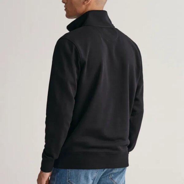 Gant-Shield-Half-Zip-Sweater-Heren_2-2309260913 Ανδρική Φούτερ GANT REG SHIELD HALF ZIP 2008005-005 Μαύρο - Image 2