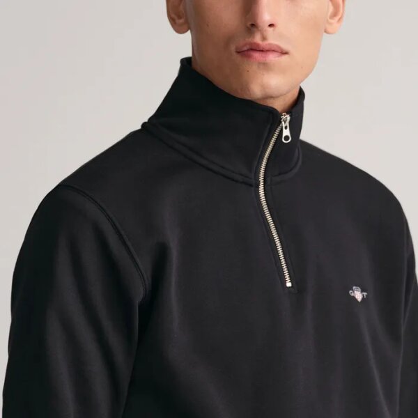 Gant-Shield-Half-Zip-Sweater-Heren_3-2309260913 Ανδρική Φούτερ GANT REG SHIELD HALF ZIP 2008005-005 Μαύρο - Image 3