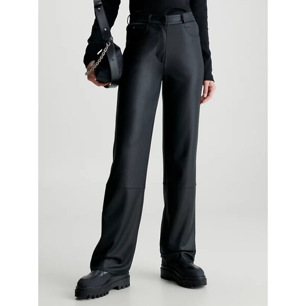 J20J221925_BEH_main Γυναικείο Παντελόνι Calvin Klein Black Milano Jersey Straight Trousers - Image 1