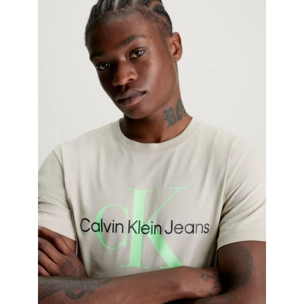 J30J3208060IO_MO-D3 Ανδρική Μπλούζα CALVIN KLEIN J30J320806 SEASONAL MONOLOGO Mπεζ - Image 3