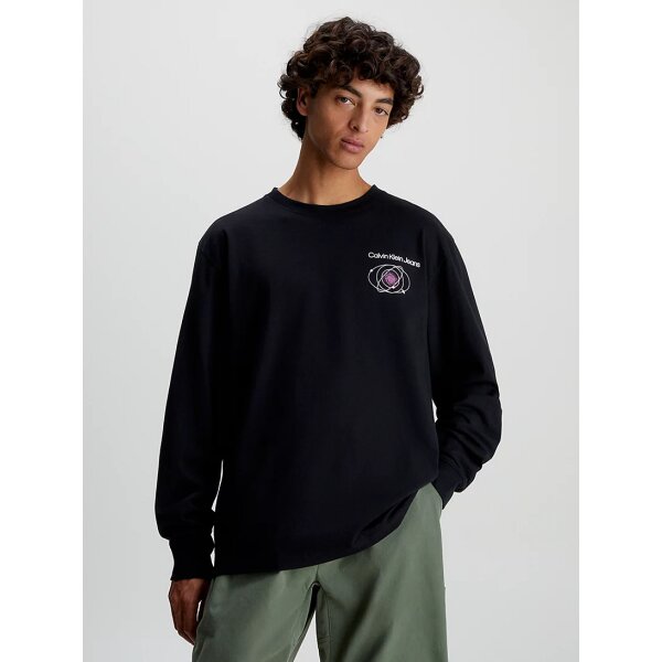 Ανδρική Μπλούζα CALVIN CLEIN J30J324009 FUTURE FADE SLOGAN Μαύρο - Image 1