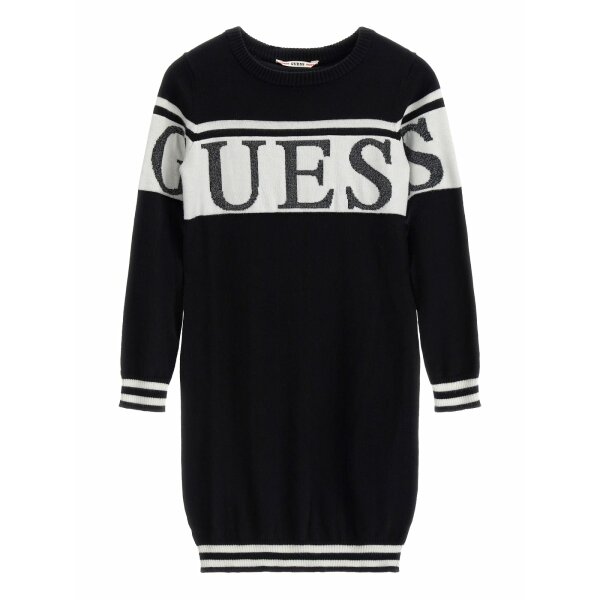 J3YK03_Z38B0_JBLK_1 Παιδικό Φόρεμα Πλεχτό Μαύρο GUESS J3YK03Z38B0-JBLK - Image 1
