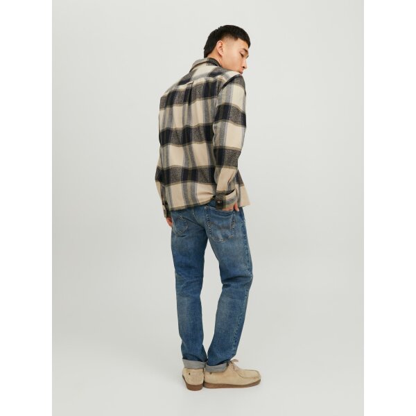 JACK&JONES_FallWinter2023_4256810_12236958 (2) Ανδρικό Πουκάμισο JACK & JONES 12236958 Μαύρο Μπεζ - Image 3