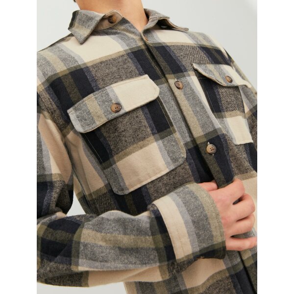 JACK&JONES_FallWinter2023_4256810_12236958 (4) Ανδρικό Πουκάμισο JACK & JONES 12236958 Μαύρο Μπεζ - Image 5