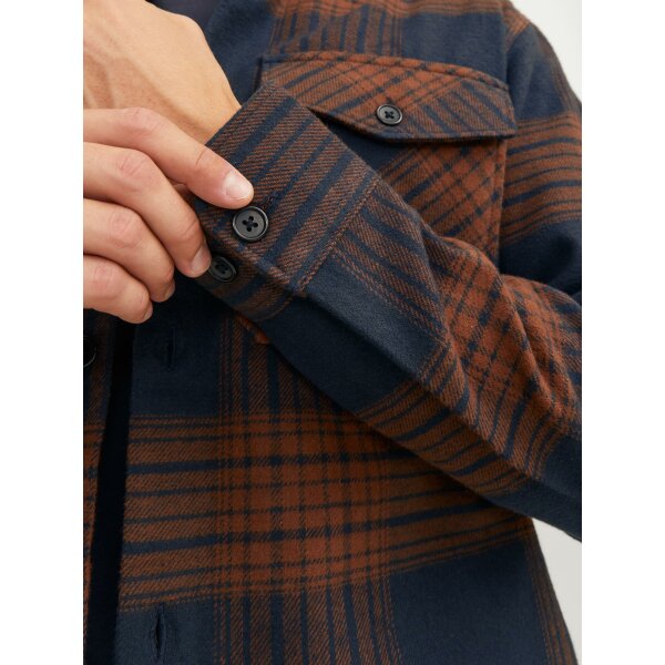 JACK&JONES_FallWinter2023_4288593_12241533 (2) Ανδρικό Πουκάμισο Φανέλα JACK & JONES 12241533 Μπλέ Καφέ - Image 3