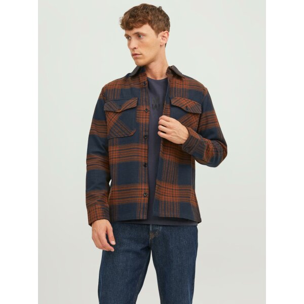 JACK&JONES_FallWinter2023_4288593_12241533 (3) Ανδρικό Πουκάμισο Φανέλα JACK & JONES 12241533 Μπλέ Καφέ - Image 4