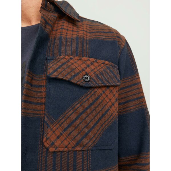 JACK&JONES_FallWinter2023_4288593_12241533 (4) Ανδρικό Πουκάμισο Φανέλα JACK & JONES 12241533 Μπλέ Καφέ - Image 5