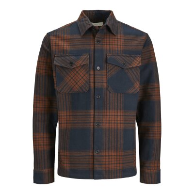 Ανδρικό Πουκάμισο Φανέλα JACK & JONES 12241533 Μπλέ Καφέ
