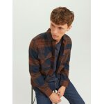 Ανδρικό Πουκάμισο Φανέλα JACK & JONES 12241533 Μπλέ Καφέ - Image 7