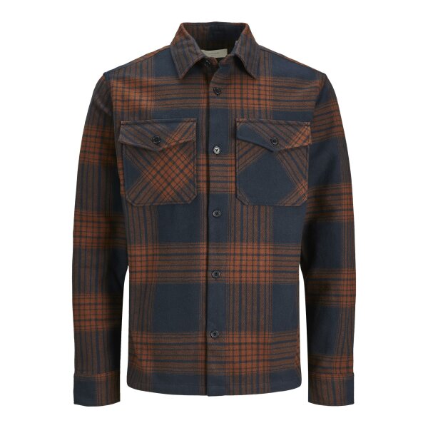 JACK&JONES_FallWinter2023_4288593_12241533 Ανδρικό Πουκάμισο Φανέλα JACK & JONES 12241533 Μπλέ Καφέ - Image 1