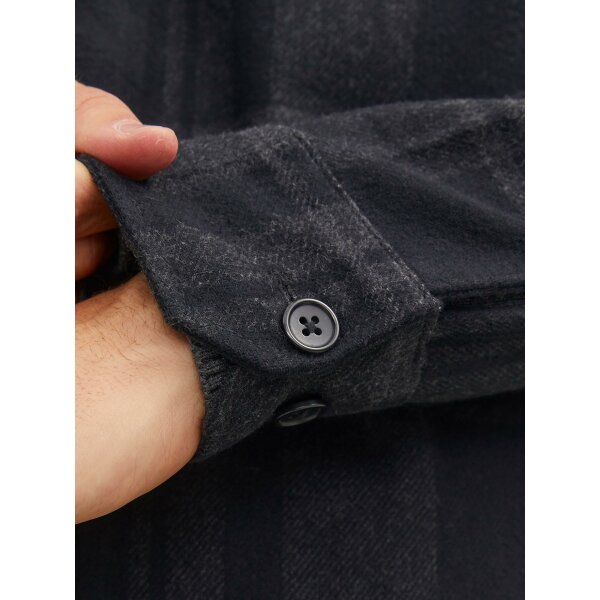 JACK&JONES_FallWinter2023_4288594_12241533 (3) Ανδρικό Πουκάμισο Φανέλα JACK & JONES 12241533 Μαύρο - Image 4