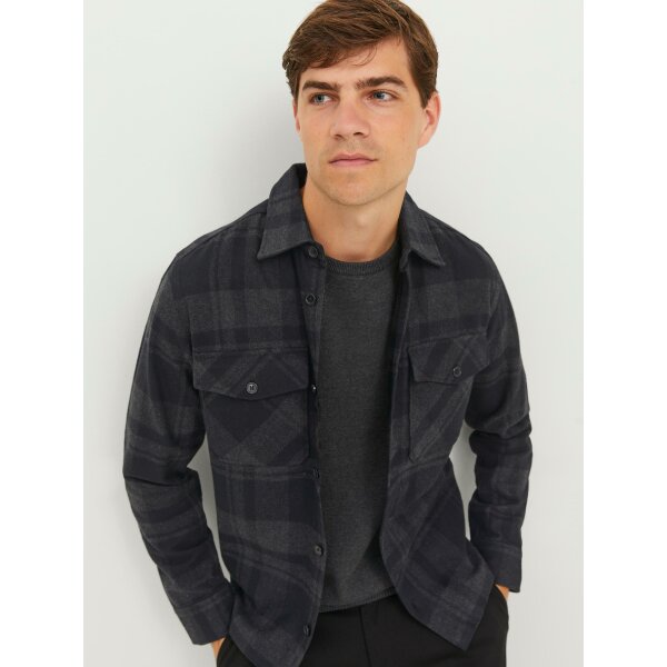 JACK&JONES_FallWinter2023_4288594_12241533 (6) Ανδρικό Πουκάμισο Φανέλα JACK & JONES 12241533 Μαύρο - Image 7