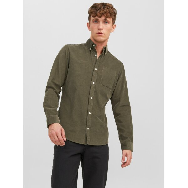 Ανδρικό Πουκάμισο Κοτλέ JACK & JONES 12237938 Λαδί - Image 2