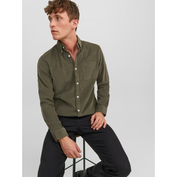 Ανδρικό Πουκάμισο Κοτλέ JACK & JONES 12237938 Λαδί - Image 7