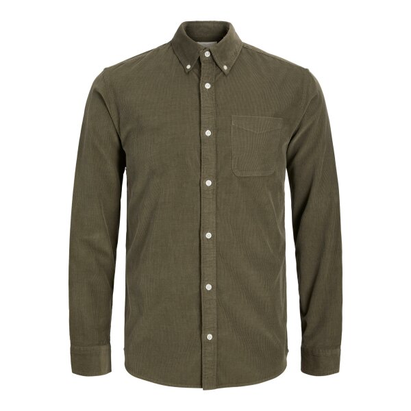 Ανδρικό Πουκάμισο Κοτλέ JACK & JONES 12237938 Λαδί - Image 1