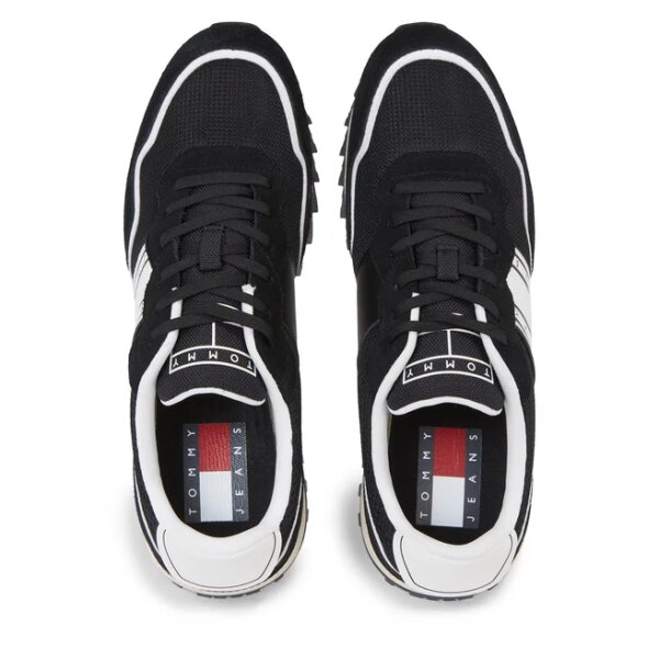 athletika-tommy-jeans-tjm-runner-mix-material-em0em01266-black-bds-0000303064488 (2) Ανδρικό Παπούτσι TOMMY JEANS EM0EM01266 RANNER MIX MATERIAL Μαύρο - Image 2