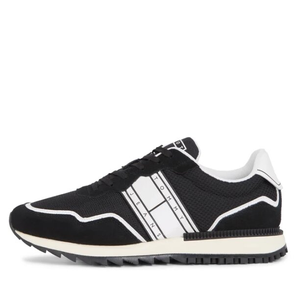 athletika-tommy-jeans-tjm-runner-mix-material-em0em01266-black-bds-0000303064488 (4) Ανδρικό Παπούτσι TOMMY JEANS EM0EM01266 RANNER MIX MATERIAL Μαύρο - Image 3