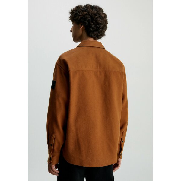 Ανδρικό Πουκάμισο CALVIN CLEIN J30J323971 PREMIUM OVERSHIRT Καφέ - Image 3