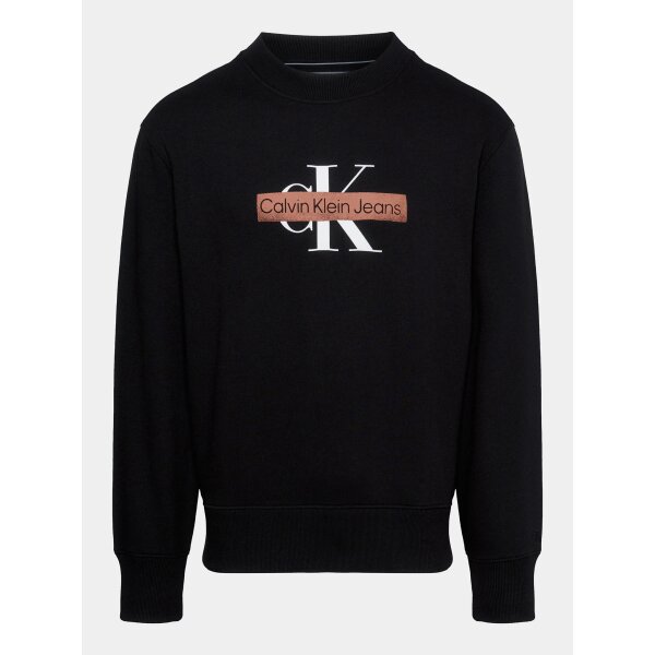 Ανδρική Φούτερ CALVIN KLEIN J30J324113 MONOLOGO STENCIL CREW Μαύρο - Image 4