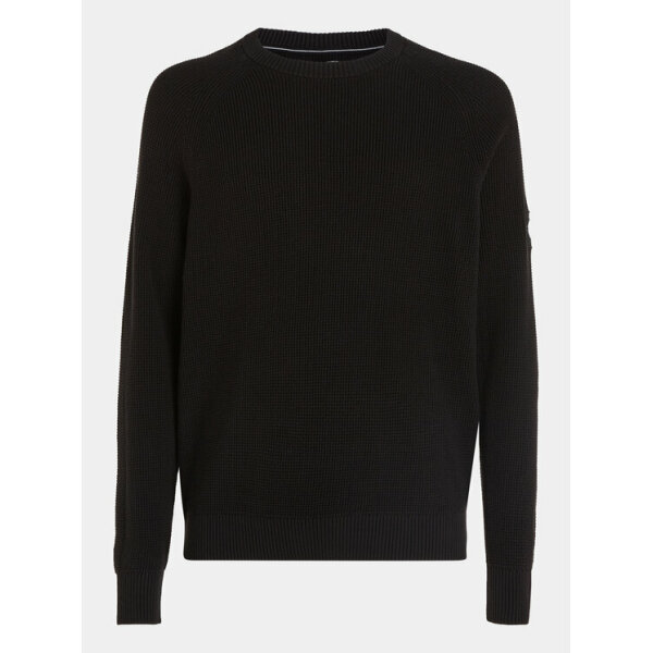 calvin-klein-jeans-poulober-j30j323989-mauro-regular-fit-0000302806799 (1) Ανδρικό Πλεκτό CALVIN CLEIN J30J323989 BADGE EASY SWEATER Μαύρο - Image 1