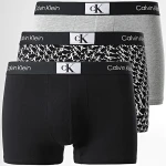 Ανδρικά εσώρουχα CALVIN KLEIN NB3528E  3PK TRUNK Γκρι Μαύρο