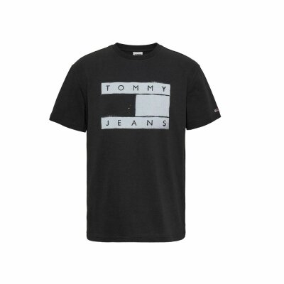Ανδρική Μπλούζα TOMMY JEANS PLUS SIZE DM0DM17934 RLX SPRAY FLAG Μαύρο