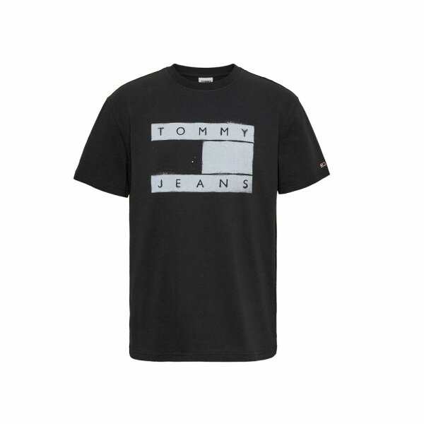 Ανδρική Μπλούζα TOMMY JEANS PLUS SIZE DM0DM17934 RLX SPRAY FLAG Μαύρο - Image 1