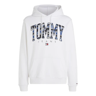 Ανδρική Φούτερ TOMMY JEANS DM0DM17810 REG CAMO NEW VRSTY HOODIE Λευκό