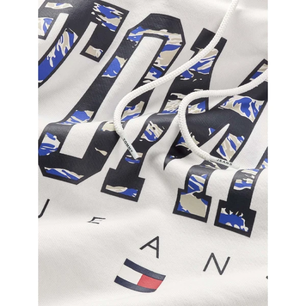Ανδρική Φούτερ TOMMY JEANS DM0DM17810 REG CAMO NEW VRSTY HOODIE Λευκό - Image 3