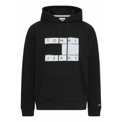 Ανδρική Φούτερ TOMMY JEANS DM0DM17911 REG FLAG SPRAY Μαύρο