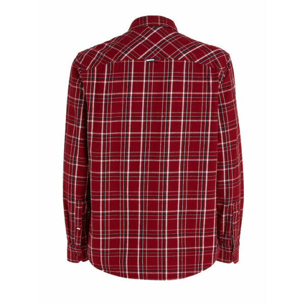 fixedratio_20231017102538_d6fa6e83 Ανδρικό Πουκάμισο Φανέλα TOMMY JEANS DM0DM17253 CLSC CKECK POCKET Μπορντώ - Image 3