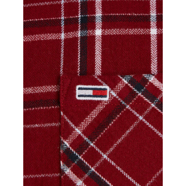fixedratio_20231017102543_37765971 Ανδρικό Πουκάμισο Φανέλα TOMMY JEANS DM0DM17253 CLSC CKECK POCKET Μπορντώ - Image 4