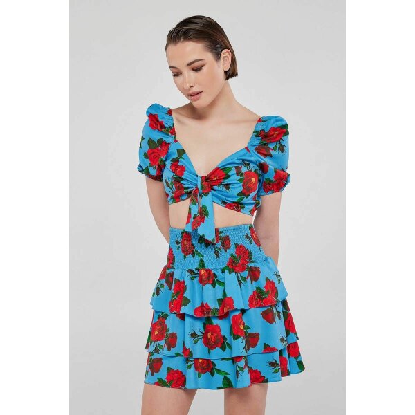 mind_matter29274_1 Μίνι φούστα σε μπλε εμπριμέ GLORIA 2023S049 Mind Matter - Image 1